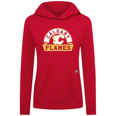 Calgary Flames Levelwear Women's Relay Banner Arch Pullover Hoodie Red