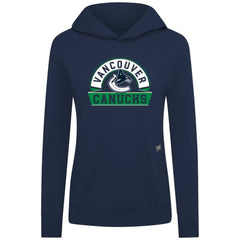 Vancouver Canucks Levelwear Women's Relay Banner Arch Pullover Hoodie Navy