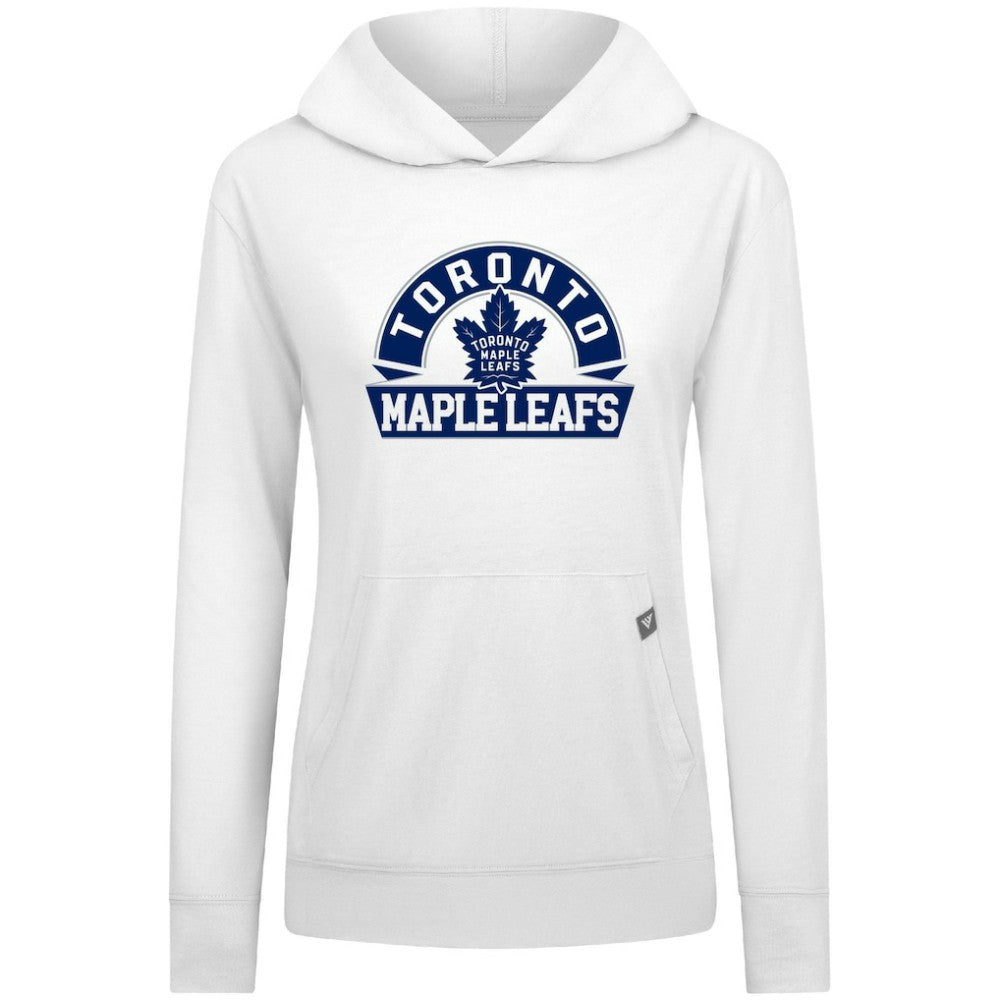 Toronto Maple Leafs Levelwear Women's Relay Banner Arch Pullover Hoodie White