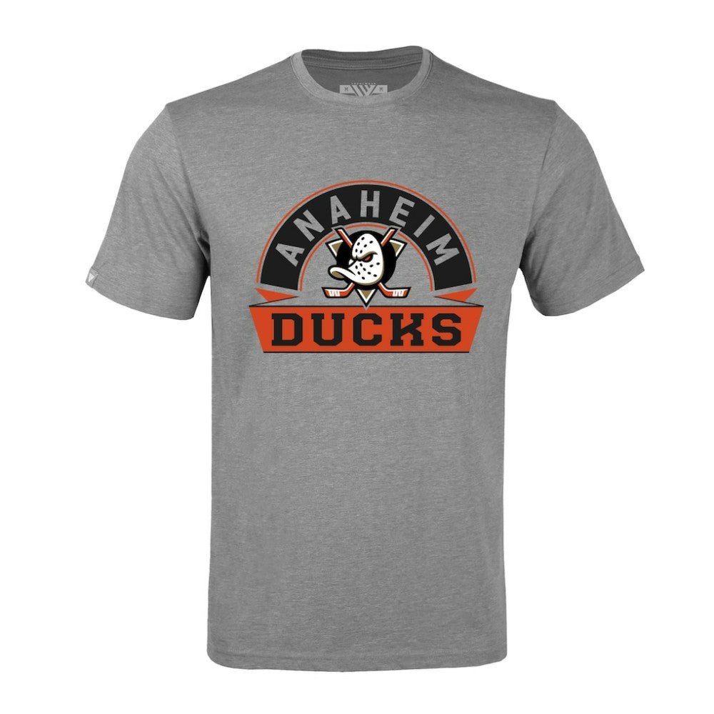 Anaheim Ducks Levelwear Richmond Banner Arch T-Shirt Gray