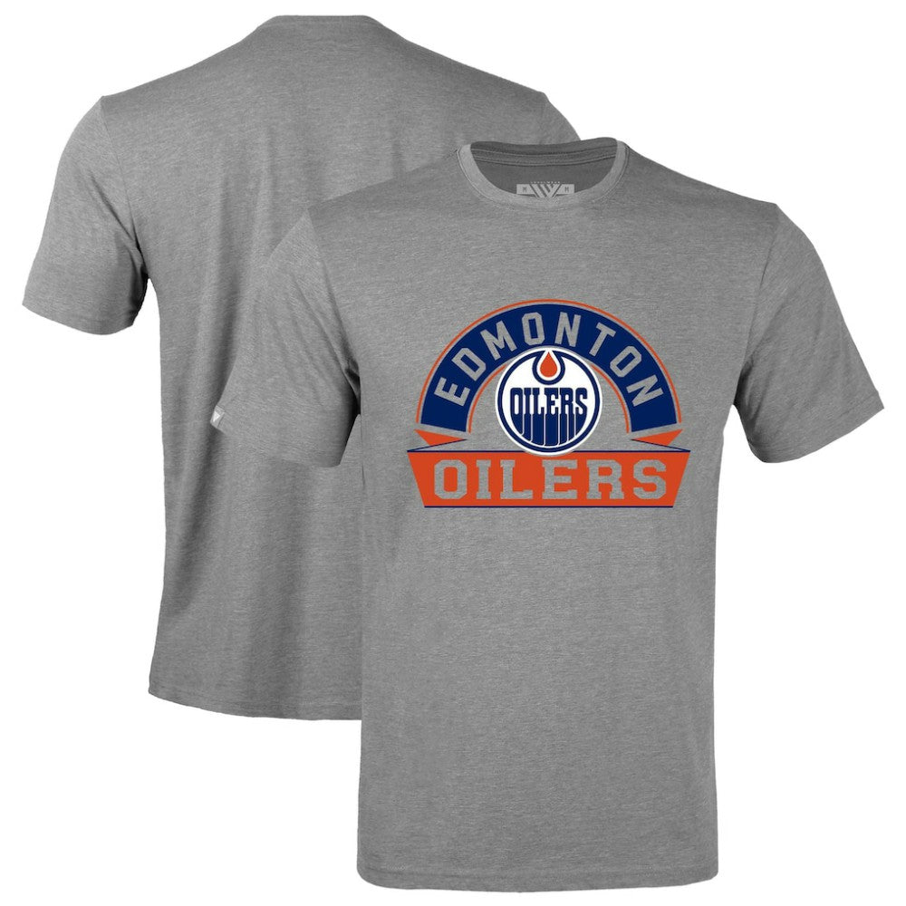 Edmonton Oilers Levelwear Richmond Banner Arch T-Shirt Gray
