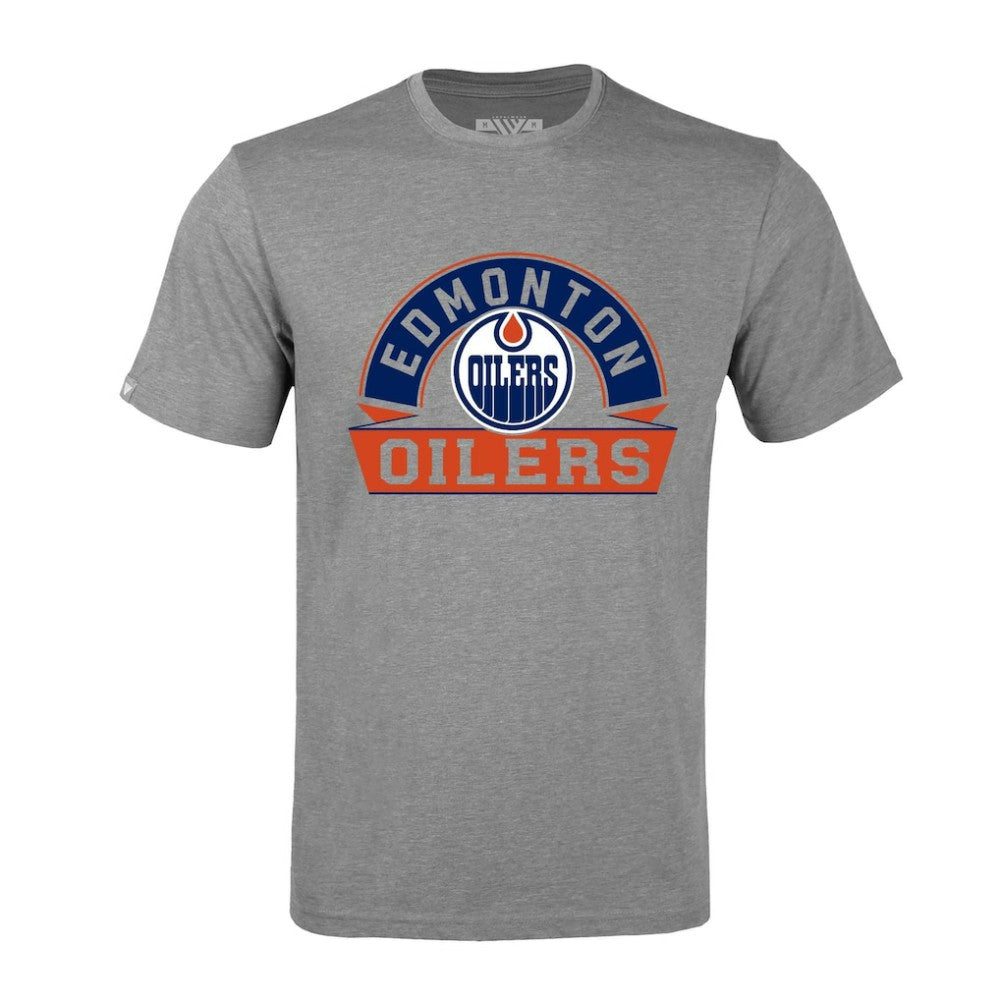 Edmonton Oilers Levelwear Richmond Banner Arch T-Shirt Gray