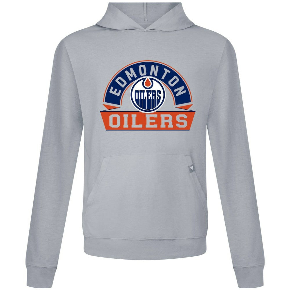 Edmonton Oilers Levelwear Relay Banner Arch Pullover Hoodie Gray