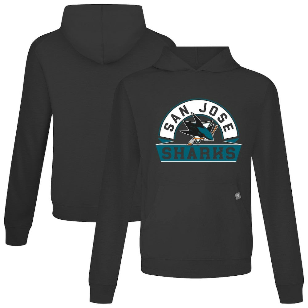 San Jose Sharks Levelwear Relay Banner Arch Pullover Hoodie Black