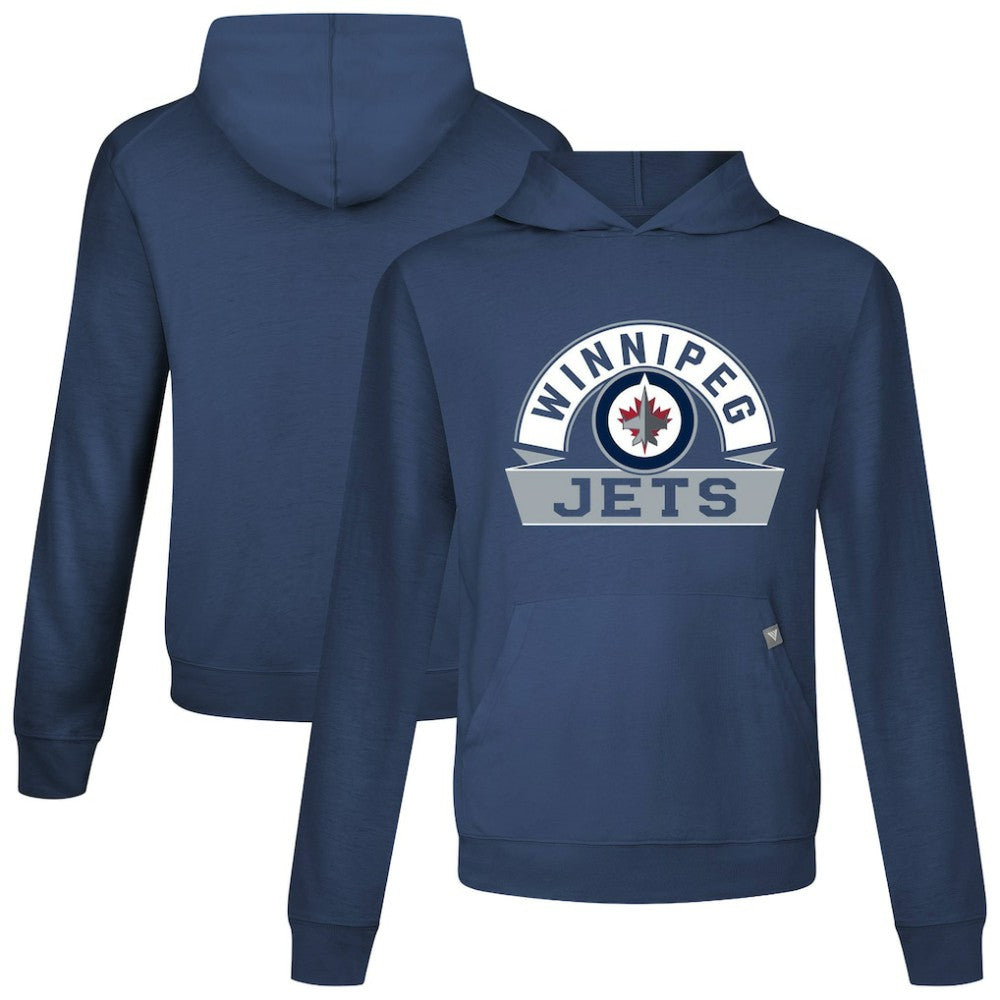 Winnipeg Jets Levelwear Relay Banner Arch Pullover Hoodie Navy
