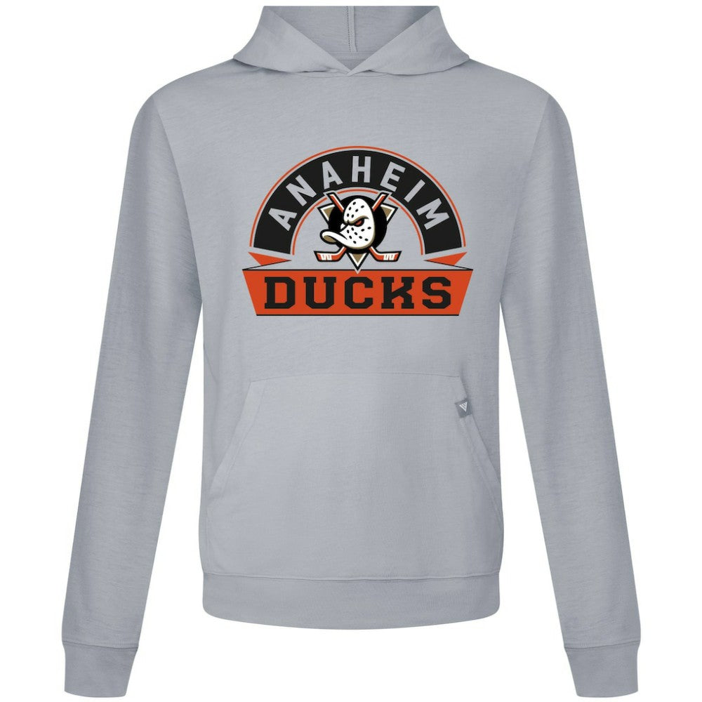 Anaheim Ducks Levelwear Relay Banner Arch Pullover Hoodie Gray