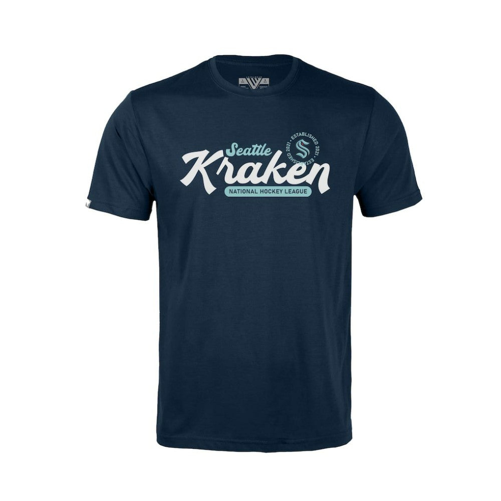 Seattle Kraken Levelwear Youth Little Richmond Monument T-Shirt Navy