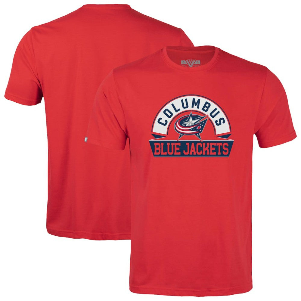 Columbus Blue Jackets Levelwear Youth Little Richmond Banner Arch T-Shirt Red