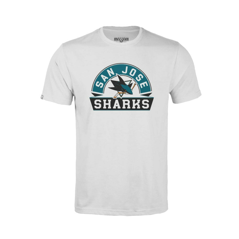 San Jose Sharks Levelwear Youth Little Richmond Banner Arch T-Shirt White