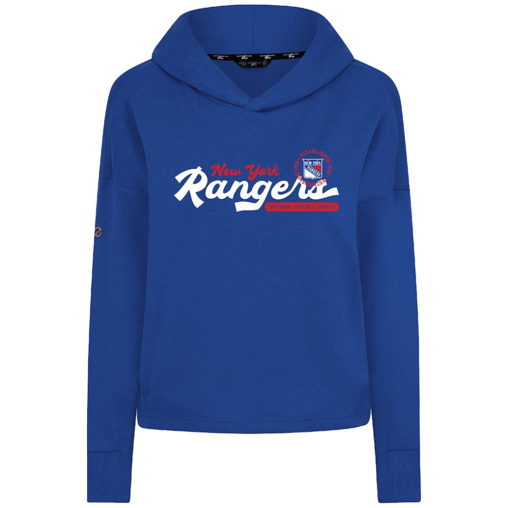 New York Rangers Levelwear Women's Sweet Monument Tri-Blend Cropped Pullover Hoodie Royal