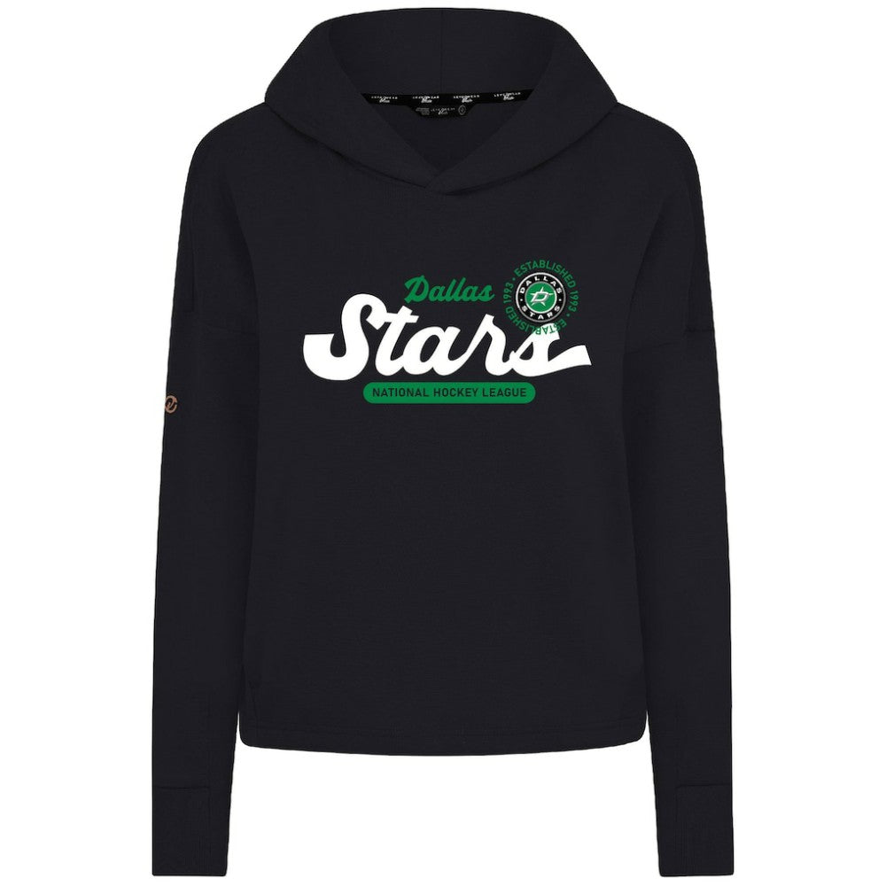 Dallas Stars Levelwear Women's Sweet Monument Tri-Blend Cropped Pullover Hoodie Black