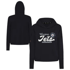 Winnipeg Jets Levelwear Women's Sweet Monument Tri-Blend Cropped Pullover Hoodie Black