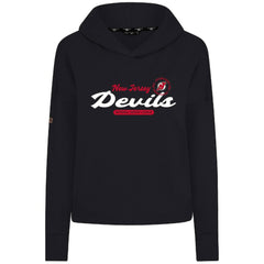 New Jersey Devils Levelwear Women's Sweet Monument Tri-Blend Cropped Pullover Hoodie Black
