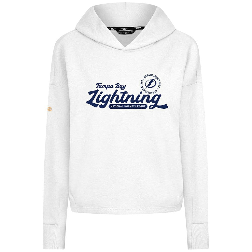 Tampa Bay Lightning Levelwear Women's Sweet Monument Tri-Blend Cropped Pullover Hoodie White