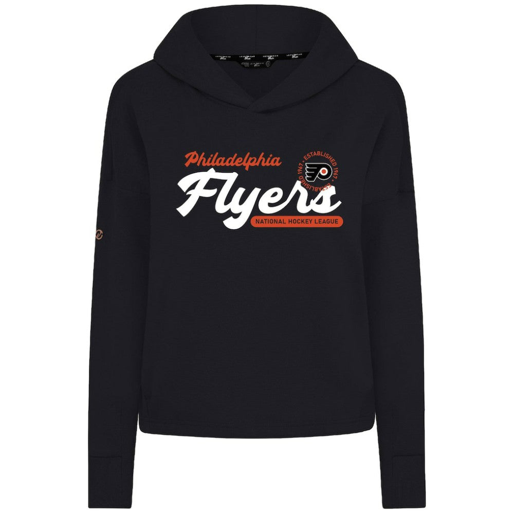 Philadelphia Flyers Levelwear Women's Sweet Monument Tri-Blend Cropped Pullover Hoodie Black