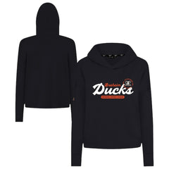 Anaheim Ducks Levelwear Women's Sweet Monument Tri-Blend Cropped Pullover Hoodie Black
