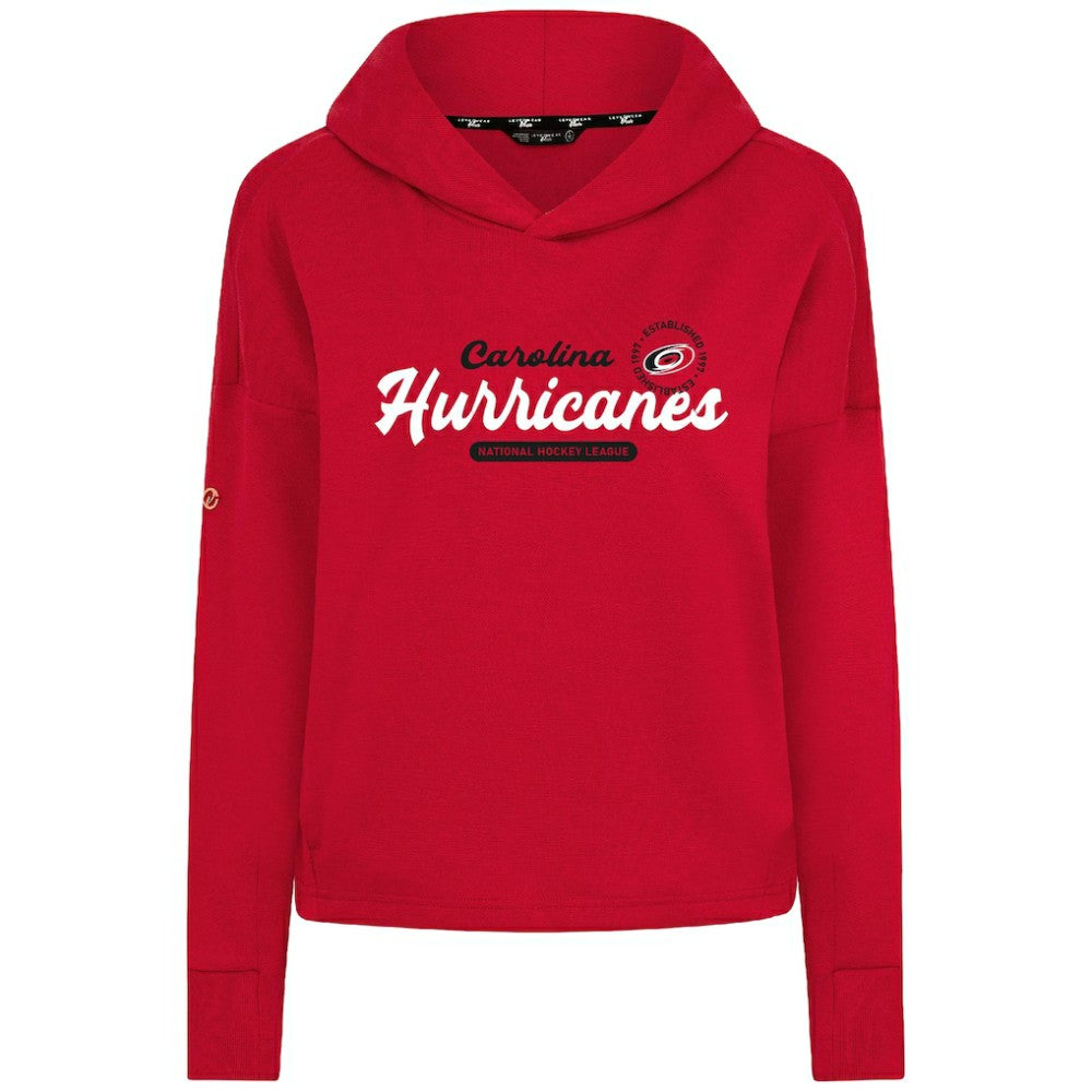 Carolina Hurricanes Levelwear Women's Sweet Monument Tri-Blend Cropped Pullover Hoodie Red