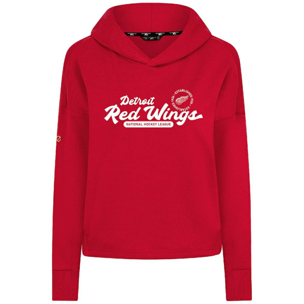Detroit Red Wings Levelwear Women's Sweet Monument Tri-Blend Cropped Pullover Hoodie Red