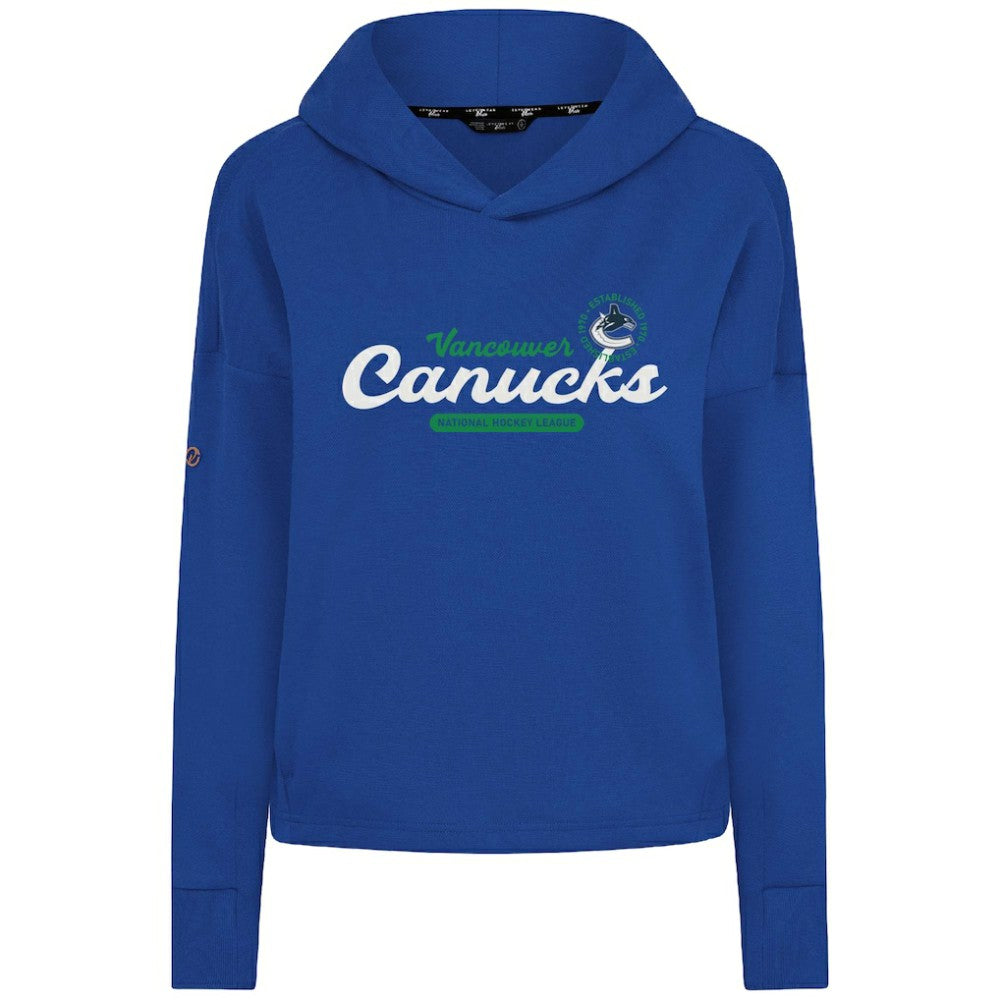 Vancouver Canucks Levelwear Women's Sweet Monument Tri-Blend Cropped Pullover Hoodie Royal