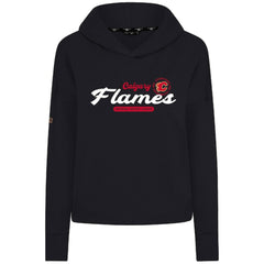 Calgary Flames Levelwear Women's Sweet Monument Tri-Blend Cropped Pullover Hoodie Black