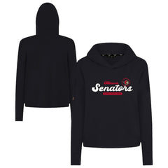 Ottawa Senators Levelwear Women's Sweet Monument Tri-Blend Cropped Pullover Hoodie Black