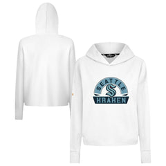 Seattle Kraken Levelwear Women's Sweet Banner Arch Tri-Blend Cropped Pullover Hoodie White