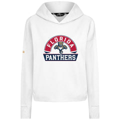 Florida Panthers Levelwear Women's Sweet Banner Arch Tri-Blend Cropped Pullover Hoodie White