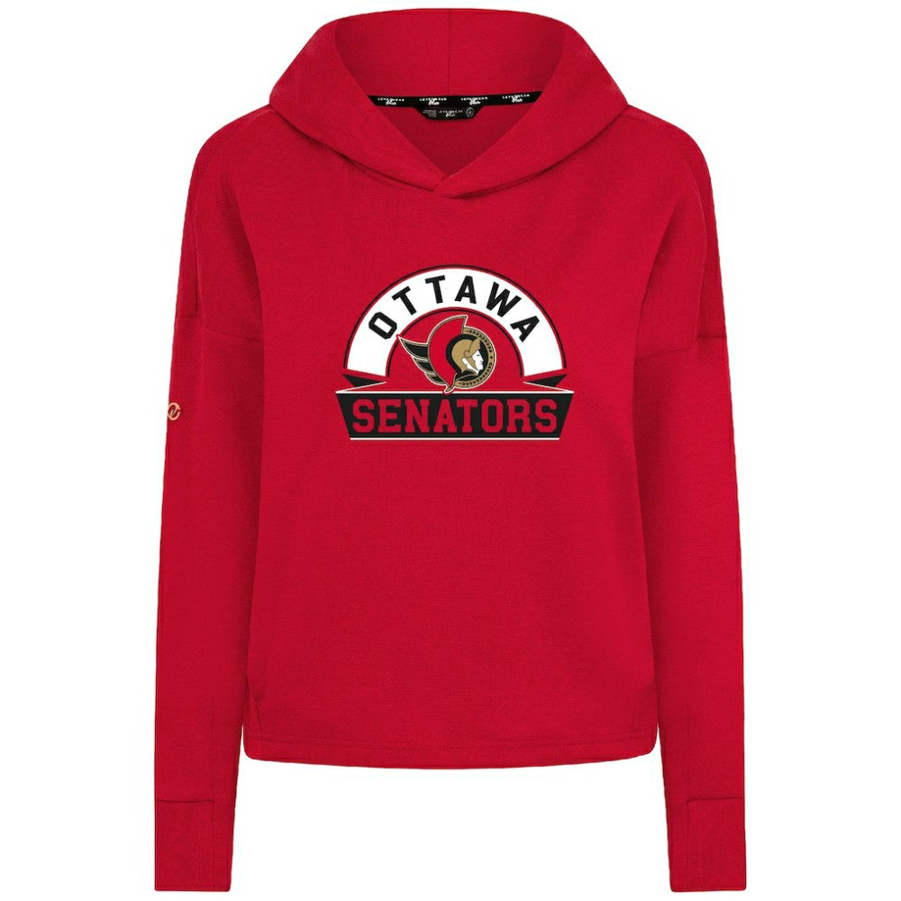 Ottawa Senators Levelwear Women's Sweet Banner Arch Tri-Blend Cropped Pullover Hoodie Red