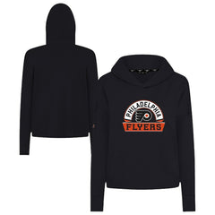 Philadelphia Flyers Levelwear Women's Sweet Banner Arch Tri-Blend Cropped Pullover Hoodie Black
