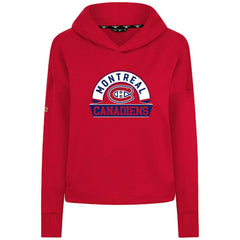 Montreal Canadiens Levelwear Women's Sweet Banner Arch Tri-Blend Cropped Pullover Hoodie Red