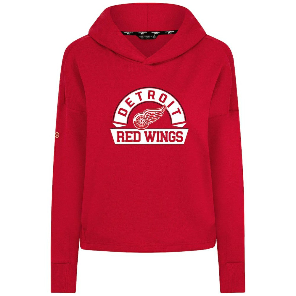 Detroit Red Wings Levelwear Women's Sweet Banner Arch Tri-Blend Cropped Pullover Hoodie Red