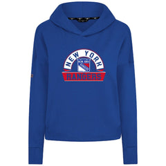 New York Rangers Levelwear Women's Sweet Banner Arch Tri-Blend Cropped Pullover Hoodie Royal