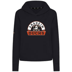 Anaheim Ducks Levelwear Women's Sweet Banner Arch Tri-Blend Cropped Pullover Hoodie Black