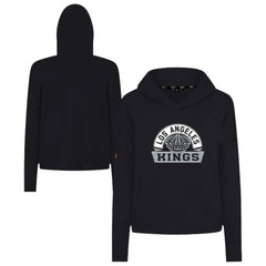 Los Angeles Kings Levelwear Women's Sweet Banner Arch Tri-Blend Cropped Pullover Hoodie Black