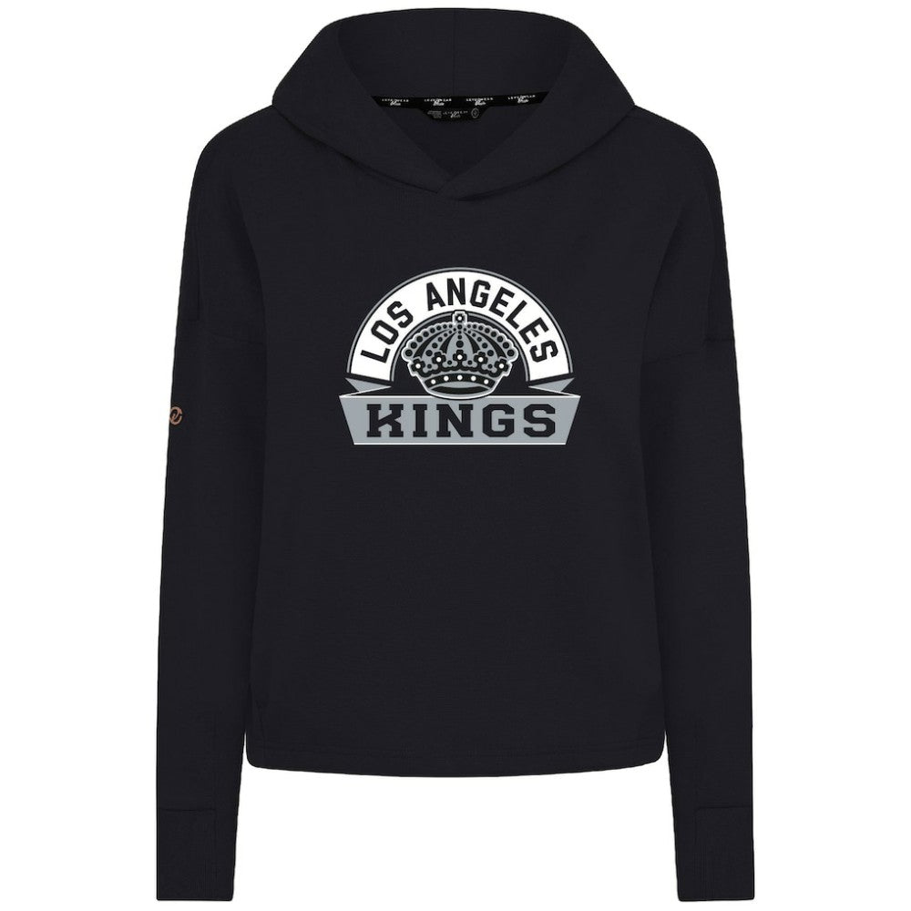 Los Angeles Kings Levelwear Women's Sweet Banner Arch Tri-Blend Cropped Pullover Hoodie Black