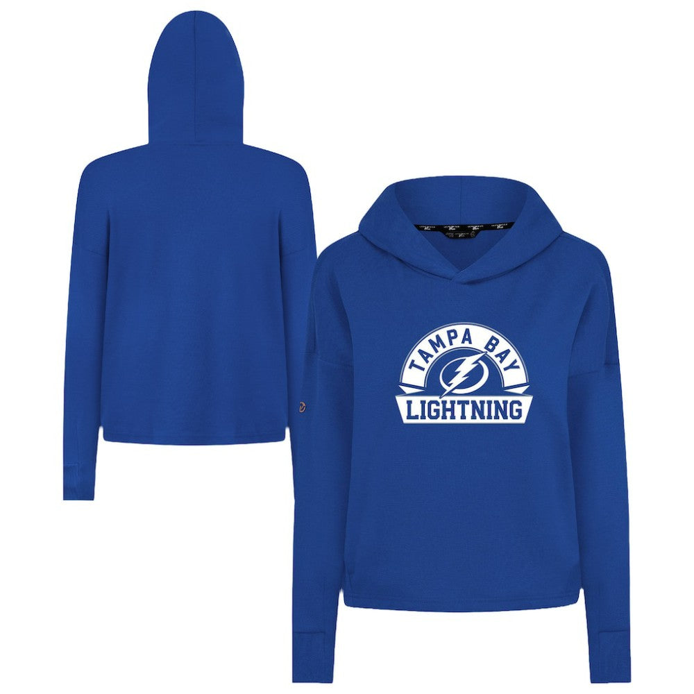 Tampa Bay Lightning Levelwear Women's Sweet Banner Arch Tri-Blend Cropped Pullover Hoodie Royal