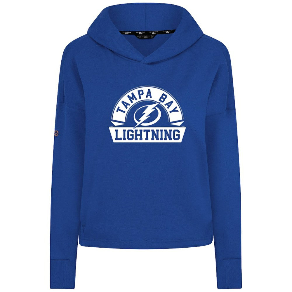 Tampa Bay Lightning Levelwear Women's Sweet Banner Arch Tri-Blend Cropped Pullover Hoodie Royal