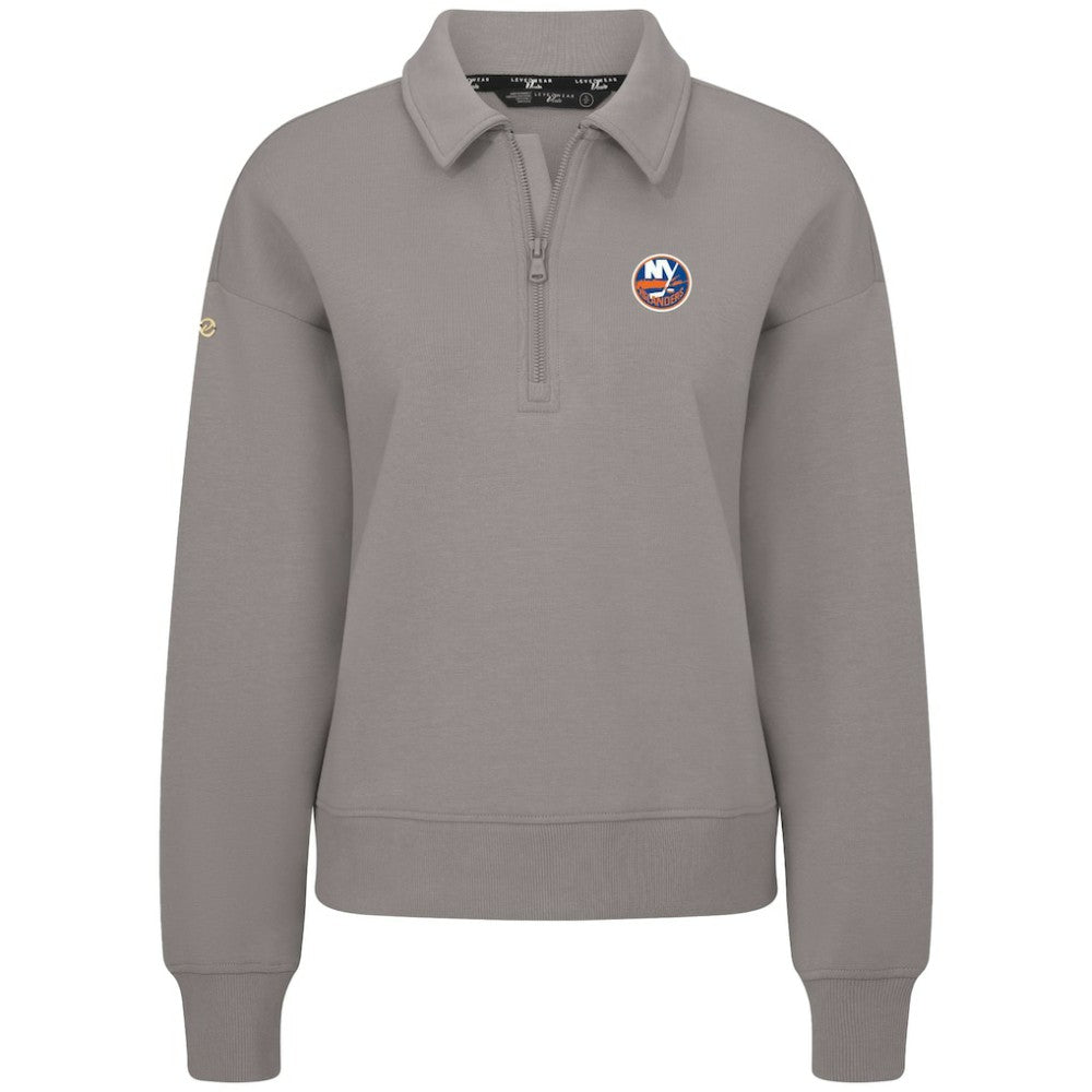 New York Islanders Levelwear Women's Canmore Quarter-Zip Pullover Gray