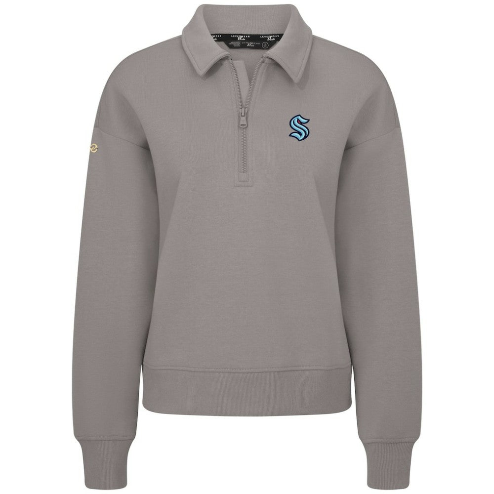 Seattle Kraken Levelwear Women's Canmore Quarter-Zip Pullover Gray