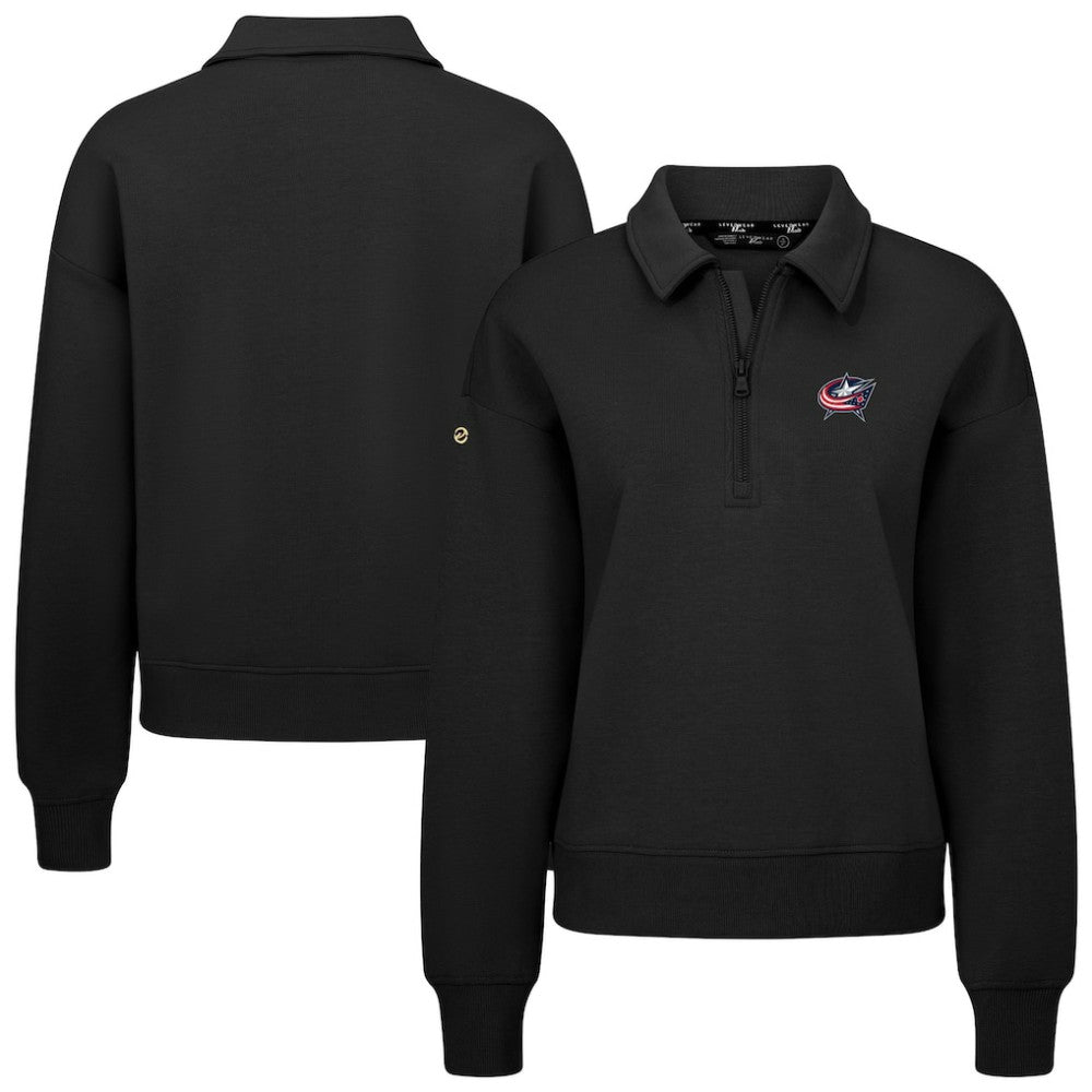 Columbus Blue Jackets Levelwear Women's Canmore Quarter-Zip Pullover Black