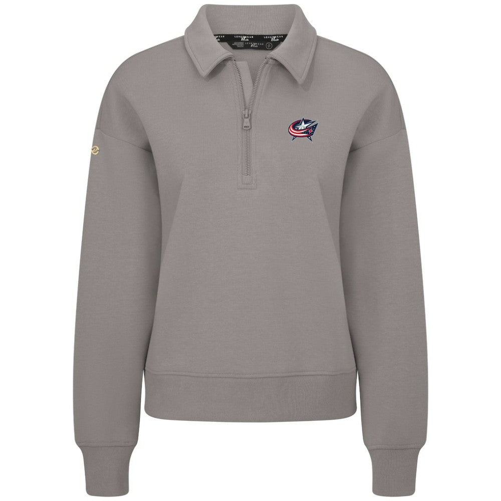 Columbus Blue Jackets Levelwear Women's Canmore Quarter-Zip Pullover Gray