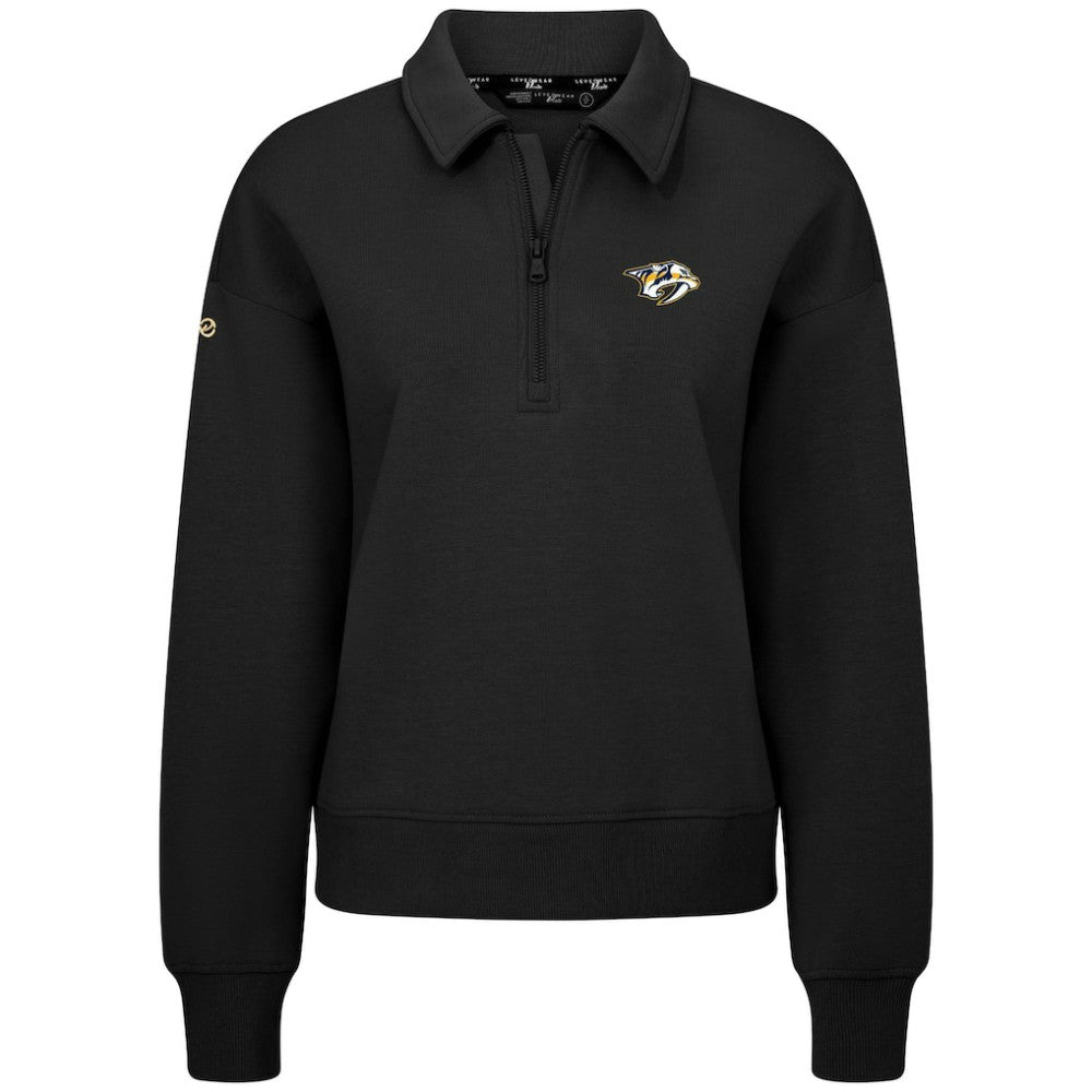 Nashville Predators Levelwear Women's Canmore Quarter-Zip Pullover Black