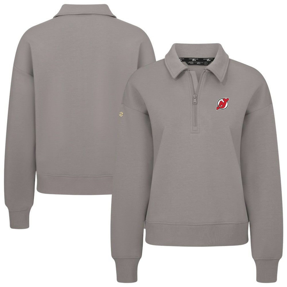 New Jersey Devils Levelwear Women's Canmore Quarter-Zip Pullover Gray