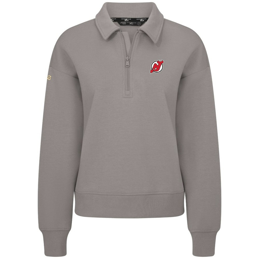 New Jersey Devils Levelwear Women's Canmore Quarter-Zip Pullover Gray