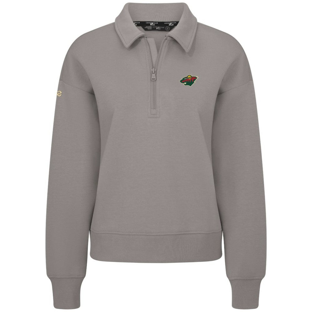 Minnesota Wild Levelwear Women's Canmore Quarter-Zip Pullover Gray