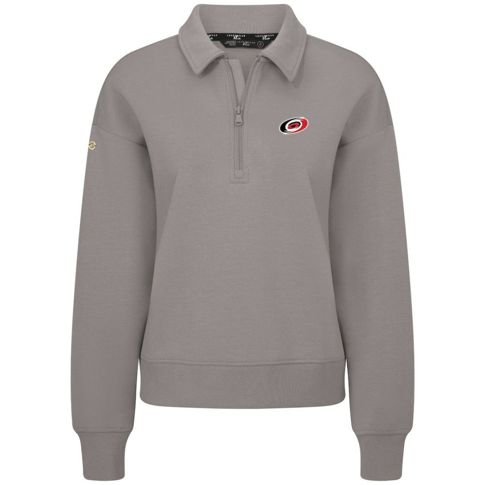 Carolina Hurricanes Levelwear Women's Canmore Quarter-Zip Pullover Gray