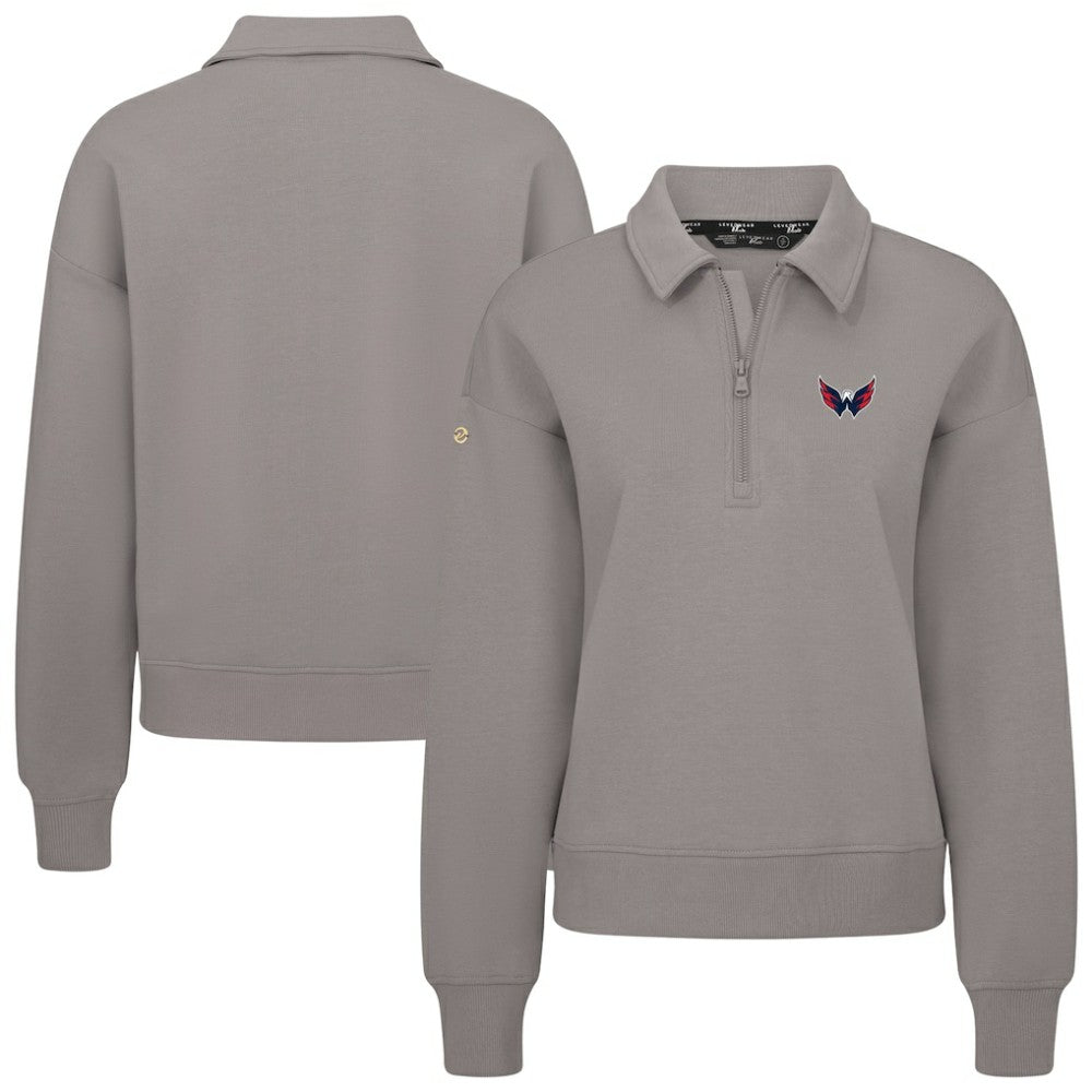 Washington Capitals Levelwear Women's Canmore Quarter-Zip Pullover Gray