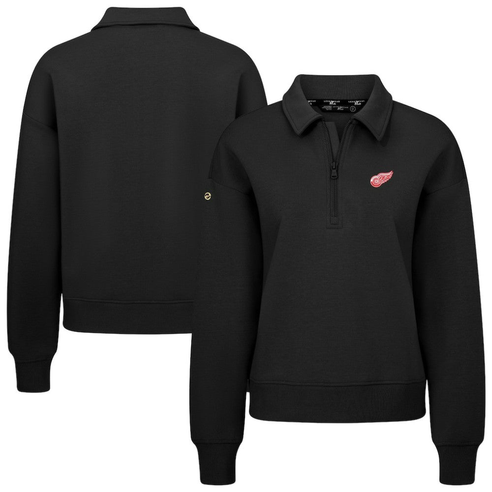 Detroit Red Wings Levelwear Women's Canmore Quarter-Zip Pullover Black