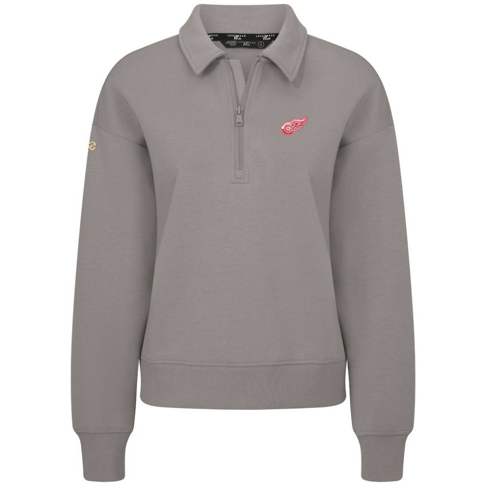 Detroit Red Wings Levelwear Women's Canmore Quarter-Zip Pullover Gray