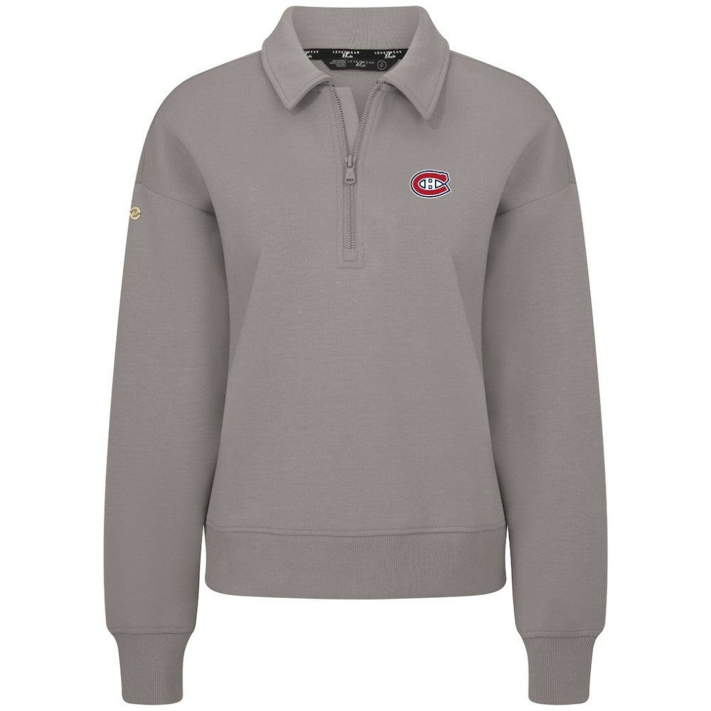 Montreal Canadiens Levelwear Women's Canmore Quarter-Zip Pullover Gray